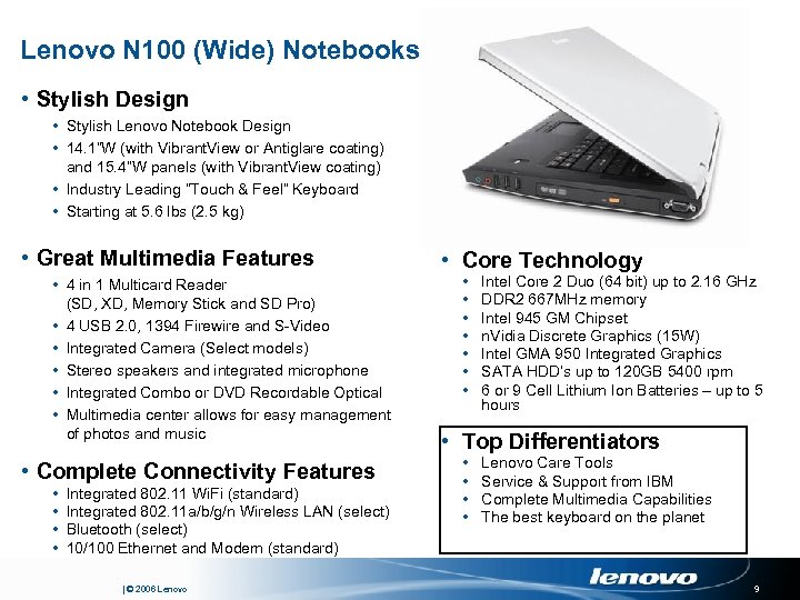 Lenovo N 100 (Wide) Notebooks • Stylish Design • Stylish Lenovo Notebook Design •