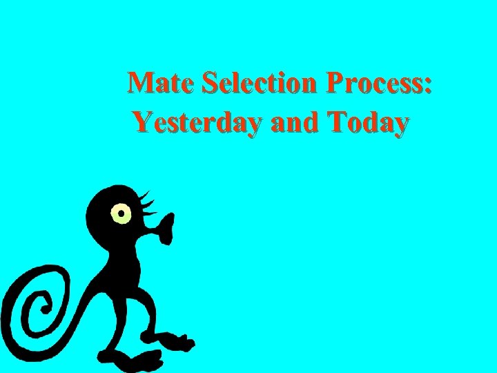  Mate Selection Process: Yesterday and Today 