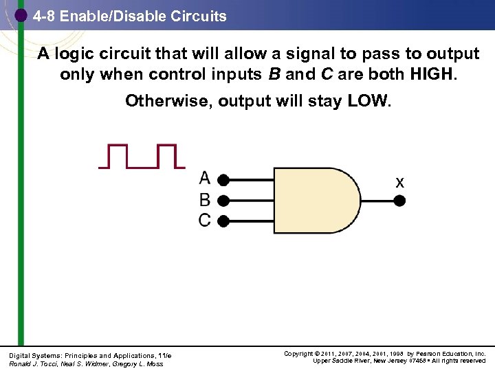4 -8 Enable/Disable Circuits A logic circuit that will allow a signal to pass