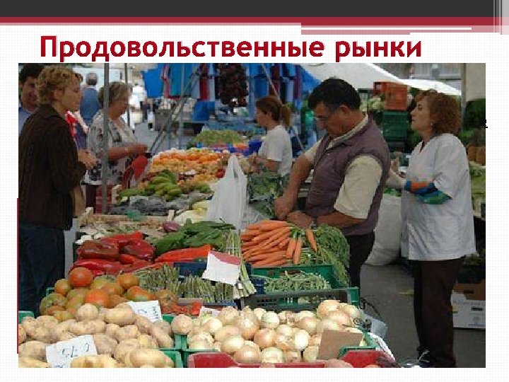 Продовольственные рынки Оптовые продовольственные рынки (ОПР)- это хозяйственная коммерческая структура, которая организует операции по