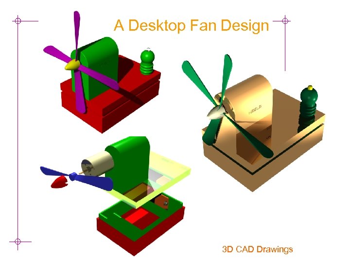 A Desktop Fan Design 3 D CAD Drawings 