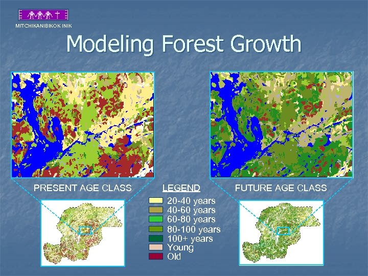 MITCHIKANIBIKOK INIK Modeling Forest Growth PRESENT AGE CLASS LEGEND 20 -40 years 40 -60