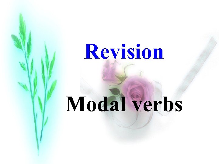 Revision Modal verbs 