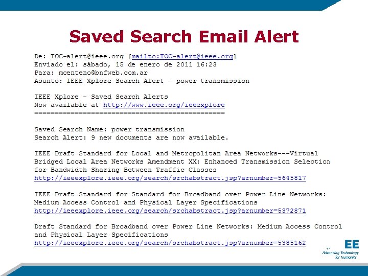 Saved Search Email Alert 