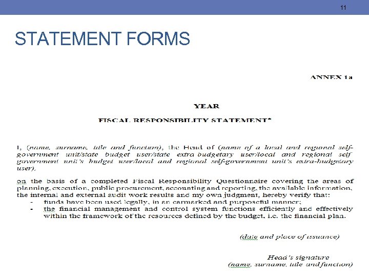 11 STATEMENT FORMS 