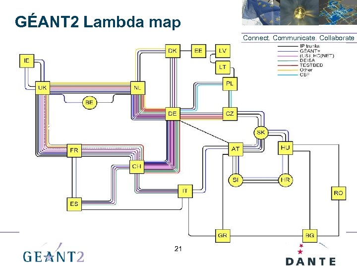 GÉANT 2 Lambda map Connect. Communicate. Collaborate 21 