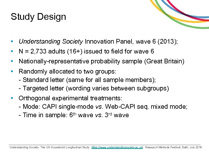 Study Design • Understanding Society Innovation Panel, wave 6 (2013); • N = 2,