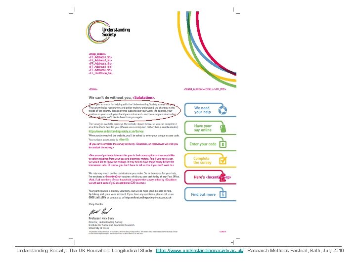 Understanding Society: The UK Household Longitudinal Study https: //www. understandingsociety. ac. uk/ Research Methods