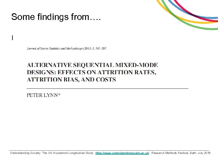 Some findings from…. I Understanding Society: The UK Household Longitudinal Study https: //www. understandingsociety.