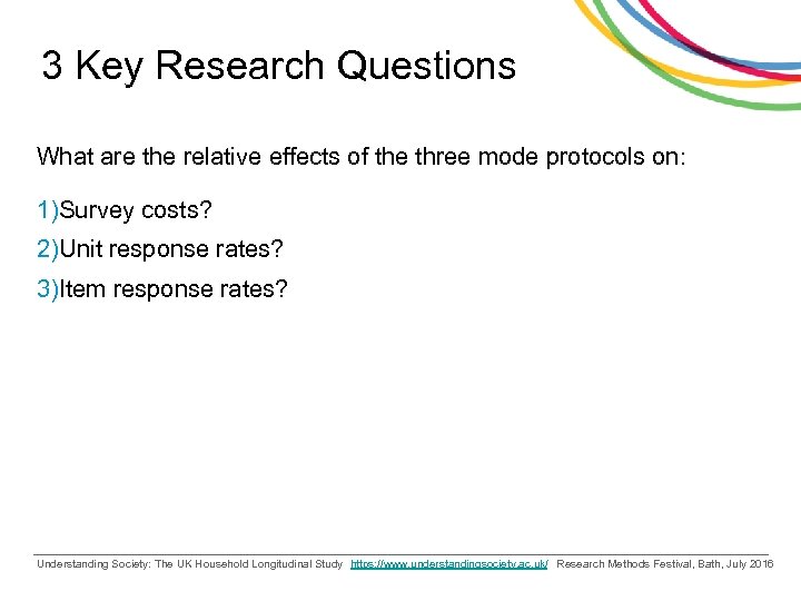 3 Key Research Questions What are the relative effects of the three mode protocols