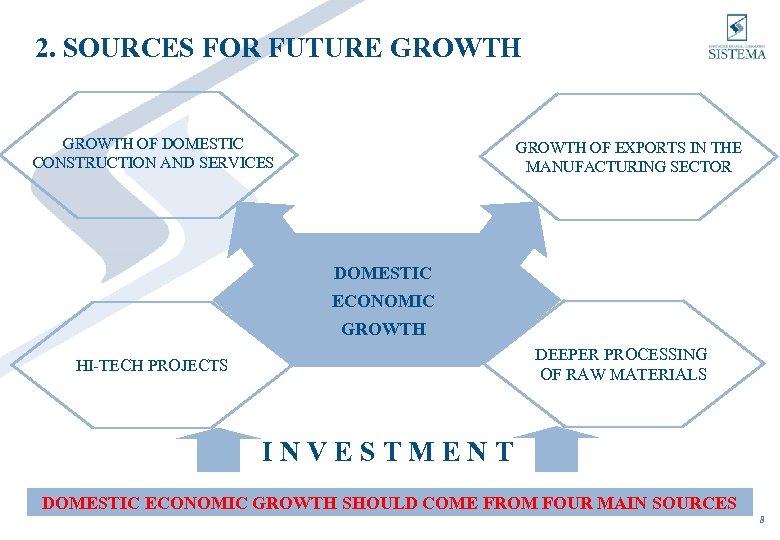 2. SOURCES FOR FUTURE GROWTH OF DOMESTIC CONSTRUCTION AND SERVICES GROWTH OF EXPORTS IN