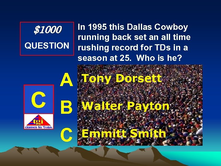 In 1995 this Dallas Cowboy running back set an all time QUESTION rushing record