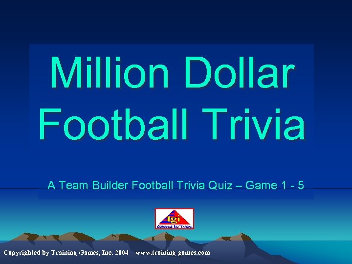 Million Dollar Football Trivia A Team Builder Football Trivia Quiz – Game 1 -