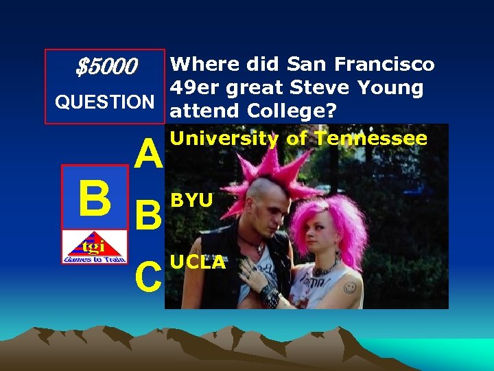 $5000 Where did San Francisco 49 er great Steve Young QUESTION attend College? University