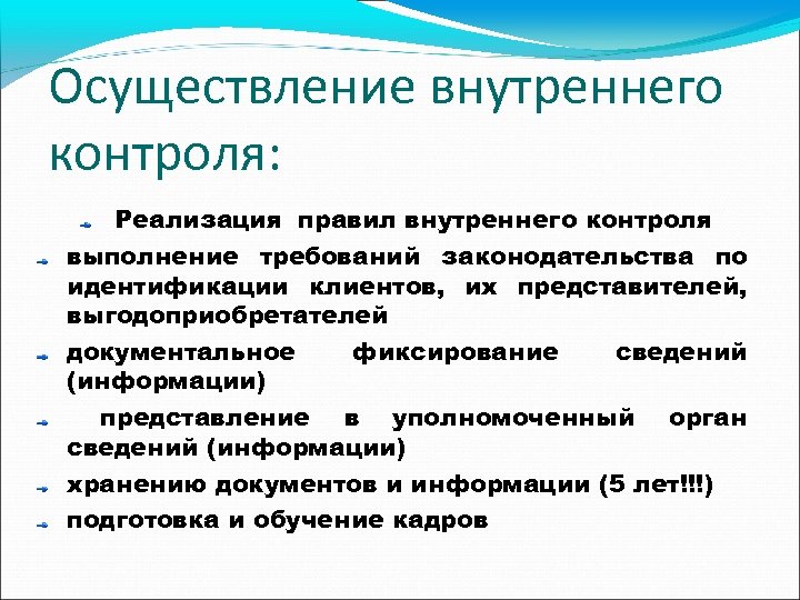 Правила внутреннего контроля