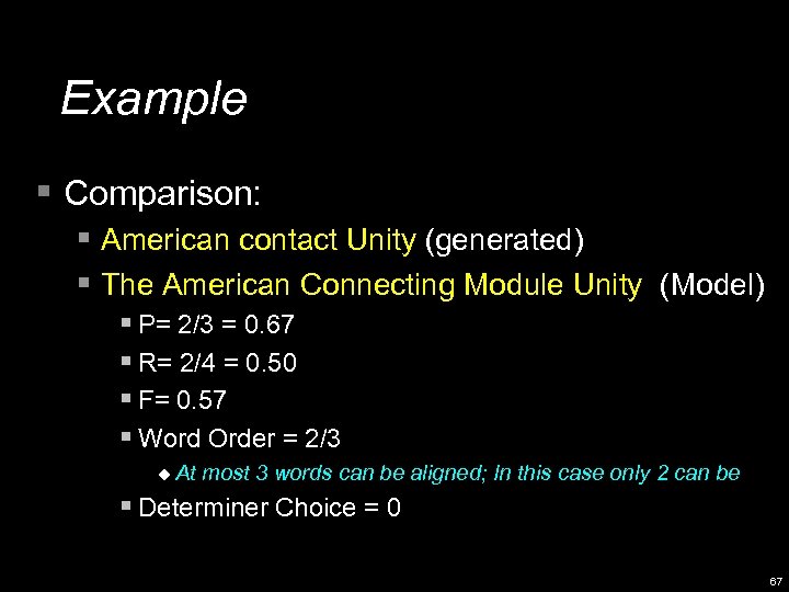 Example § Comparison: § American contact Unity (generated) § The American Connecting Module Unity