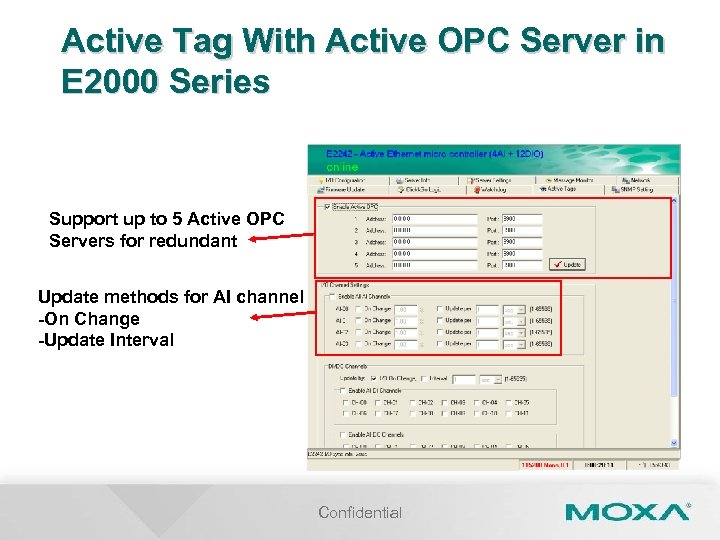 Active Tag With Active OPC Server in E 2000 Series Support up to 5