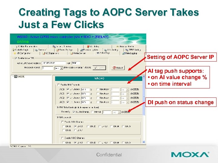 Creating Tags to AOPC Server Takes Just a Few Clicks Setting of AOPC Server