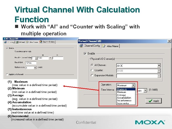 Virtual Channel With Calculation Function n Work with “AI” and “Counter with Scaling” with