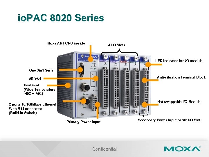io. PAC 8020 Series Moxa ART CPU in-side 4 I/O Slots LED indicator for