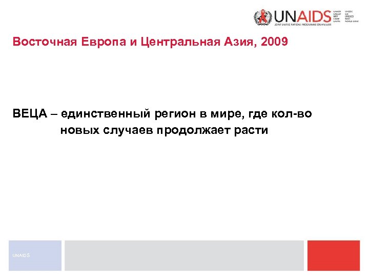 Восточная Европа и Центральная Азия, 2009 ВЕЦА – единственный регион в мире, где кол-во