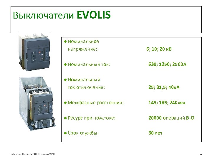 Ток номинальный 630