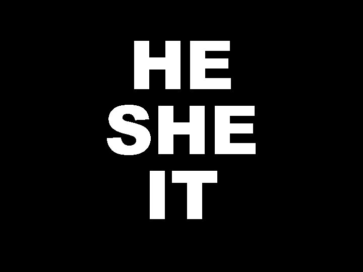 HE SHE IT 