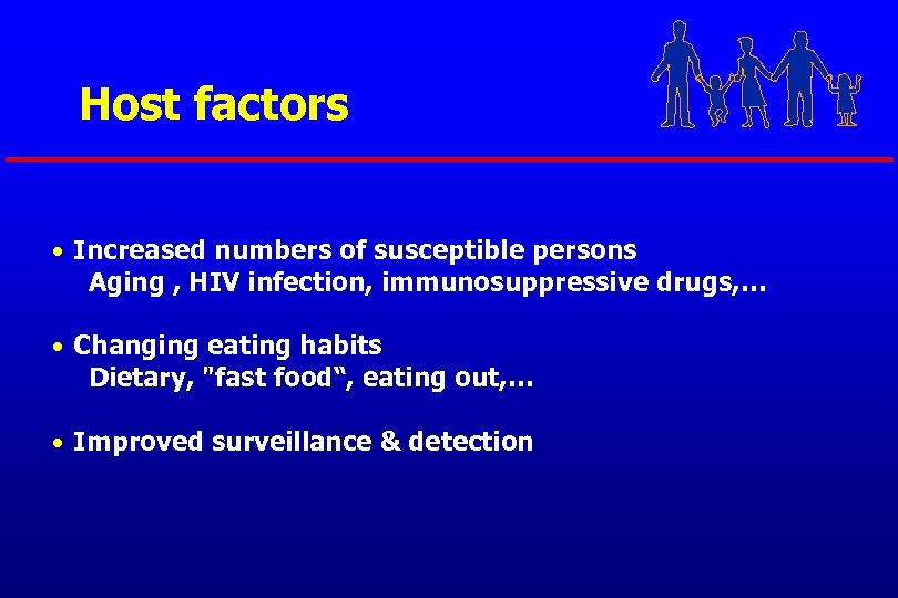 Host factors • Increased numbers of susceptible persons Aging , HIV infection, immunosuppressive drugs,