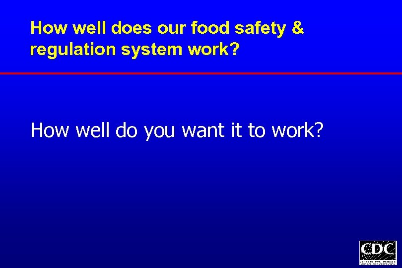 How well does our food safety & regulation system work? How well do you