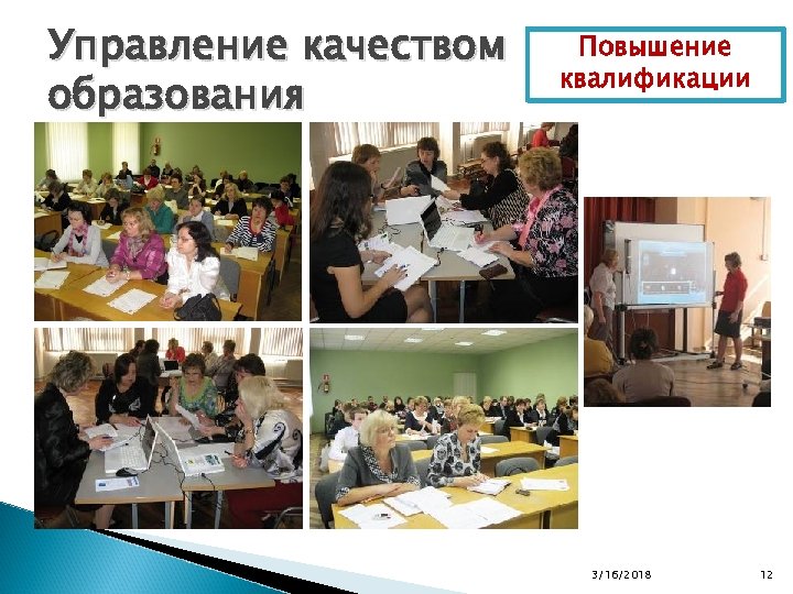 Управление качеством образования Повышение квалификации 3/16/2018 12 