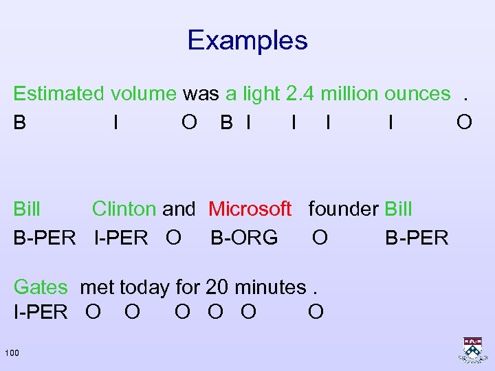 Examples Estimated volume was a light 2. 4 million ounces. B I O B