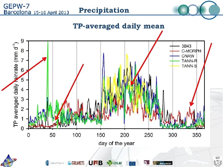 Precipitation TP-averaged daily mean 