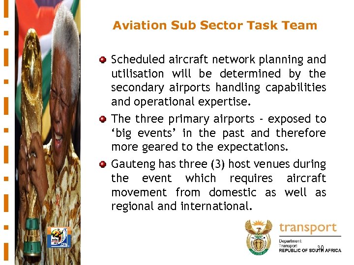 Aviation Sub Sector Task Team Scheduled aircraft network planning and utilisation will be determined