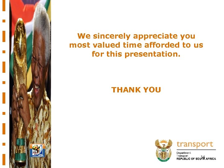 We sincerely appreciate you most valued time afforded to us for this presentation. THANK