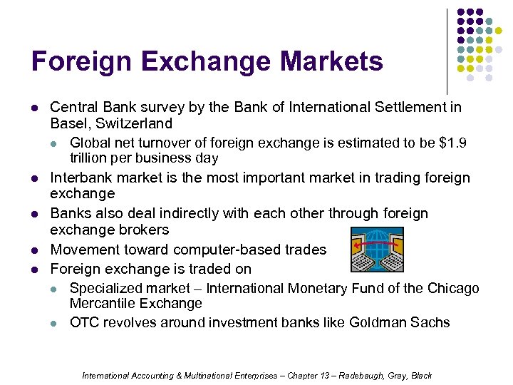 Foreign Exchange Markets l l l Central Bank survey by the Bank of International