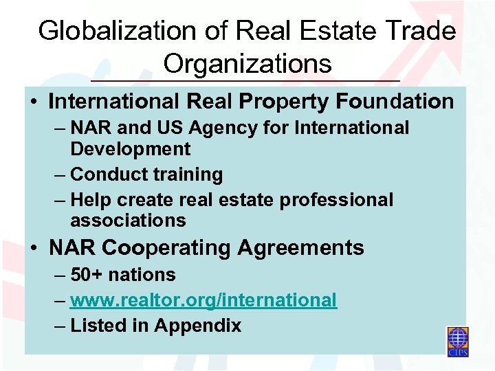 Globalization of Real Estate Trade Organizations • International Real Property Foundation – NAR and