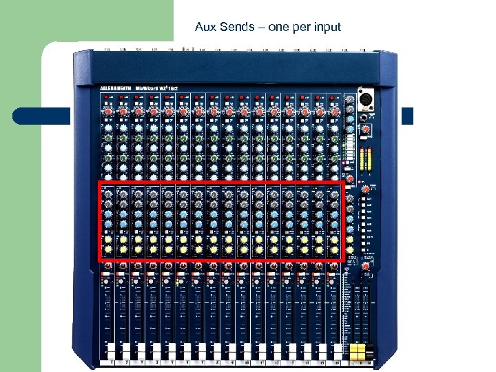 Aux Sends – one per input 