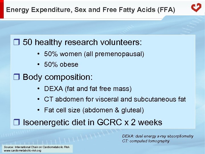 Energy Expenditure, Sex and Free Fatty Acids (FFA) r 50 healthy research volunteers: •