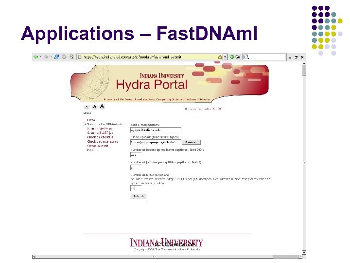Applications – Fast. DNAml SC'05, Seattle, WA 