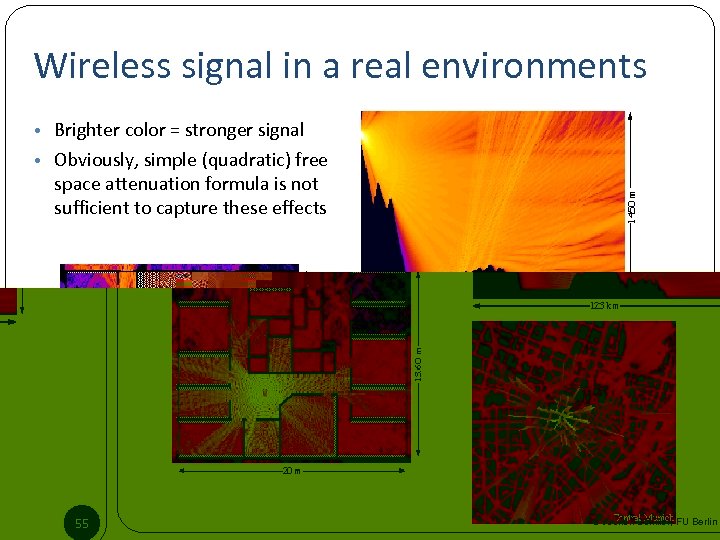 Wireless signal in a real environments • Brighter color = stronger signal • Obviously,