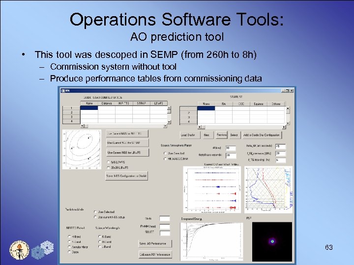 Operations Software Tools: AO prediction tool • This tool was descoped in SEMP (from