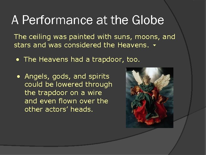 A Performance at the Globe The ceiling was painted with suns, moons, and stars