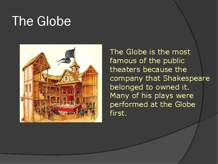 The Globe is the most famous of the public theaters because the company that