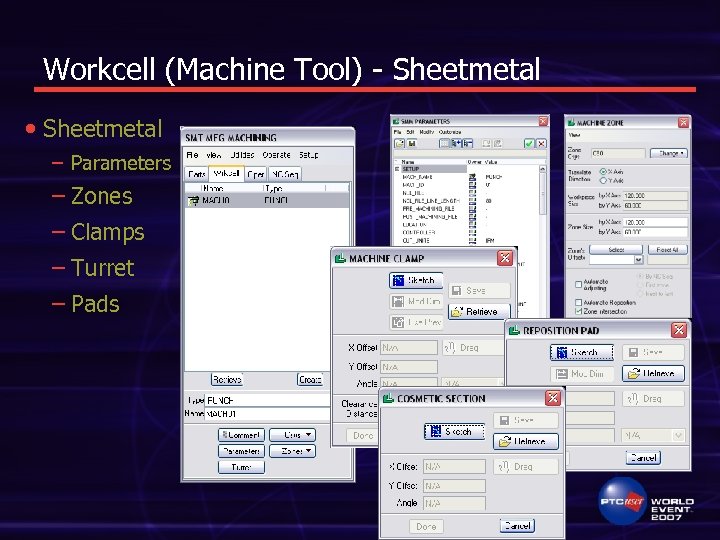 Workcell (Machine Tool) - Sheetmetal • Sheetmetal – Parameters – Zones – Clamps –