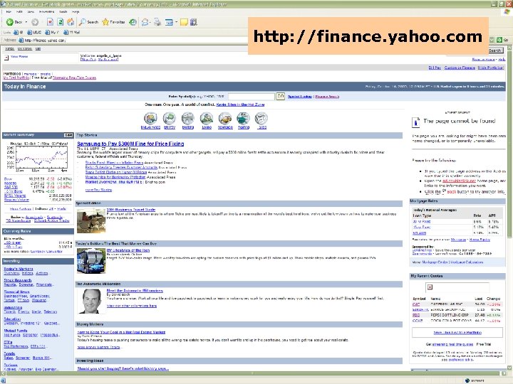 http: //finance. yahoo. com 