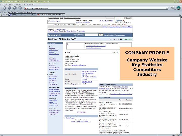 COMPANY PROFILE Company Website Key Statistics Competitors Industry 