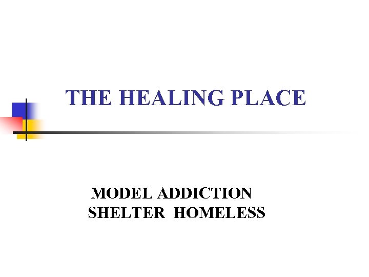 THE HEALING PLACE MODEL ADDICTION SHELTER HOMELESS 