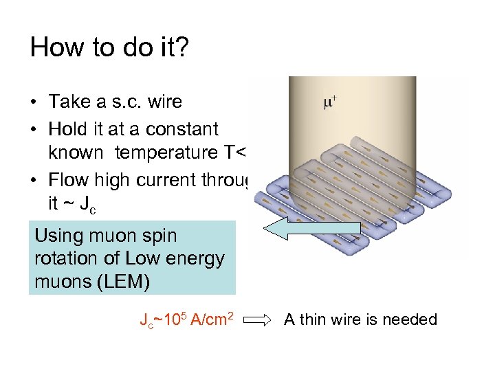 How to do it? • Take a s. c. wire • Hold it at