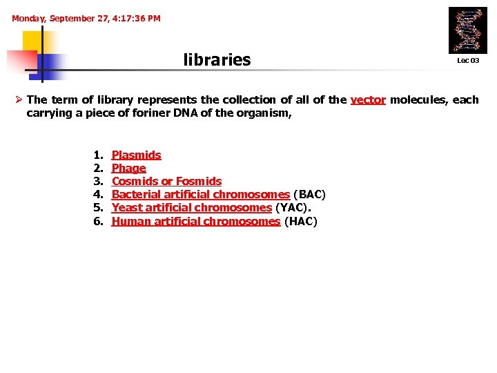 Monday, September 27, 4: 17: 36 PM libraries Lec 03 Ø The term of