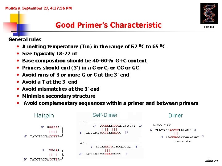 Monday, September 27, 4: 17: 36 PM Good Primer’s Characteristic Lec 03 General rules